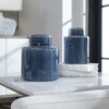 Saniya Blue Containers Set/2, Vase by Uttermost, 7" width x 8.25" height x 7" depth thumbnail 2