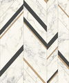 Marble Chevron Black & Gold Wallpaper, by York Wall, 32'9.6" length x 1'8.8" width x 0.02" depth thumbnail