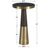 Fortier Black Accent Table, Side & End Table by Uttermost, 12" width x 22" height x 12" depth thumbnail 3