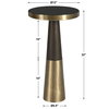 Fortier Black Accent Table, Side & End Table by Uttermost, 12" width x 22" height x 12" depth thumbnail 3