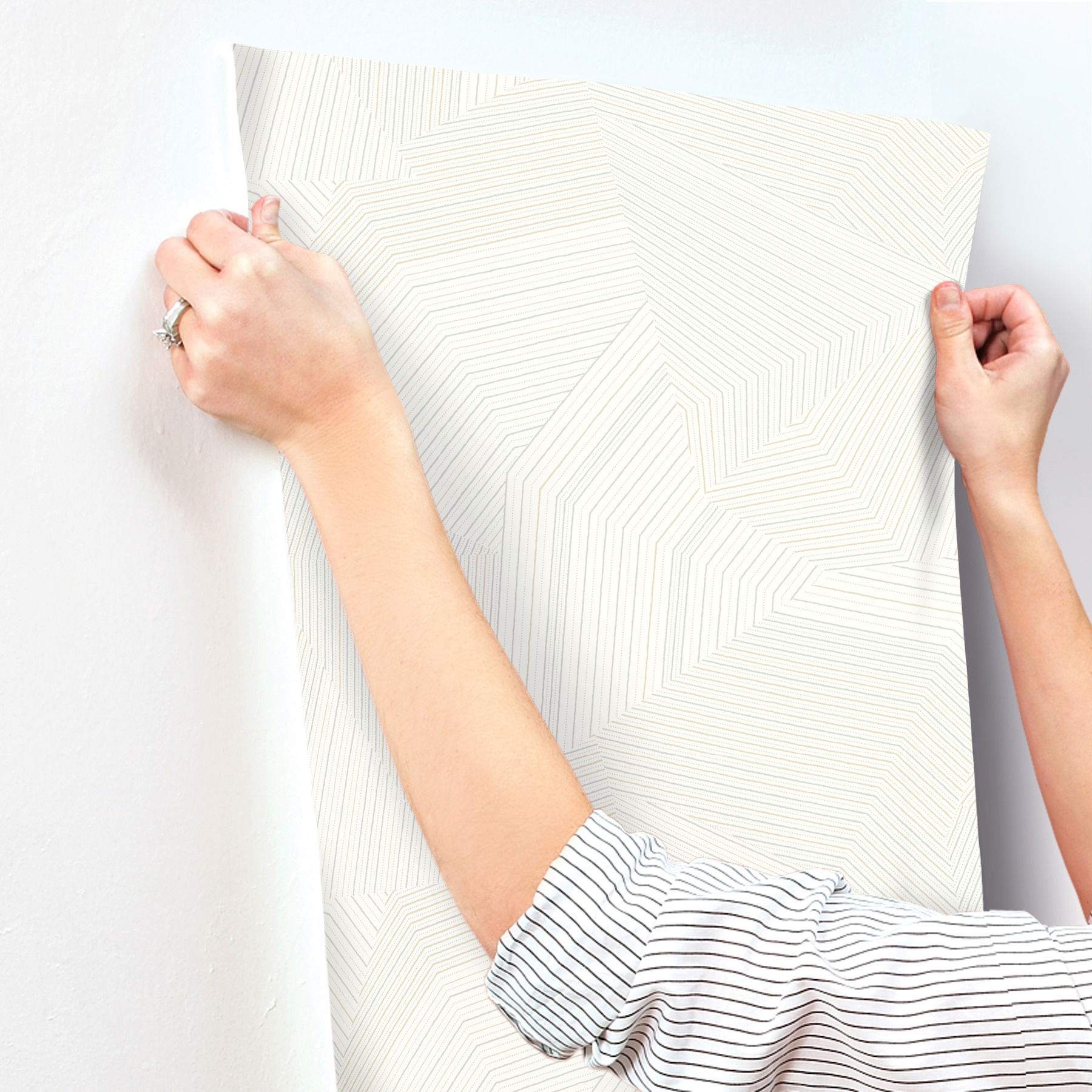 Dotted Maze White Wallpaper large image 
