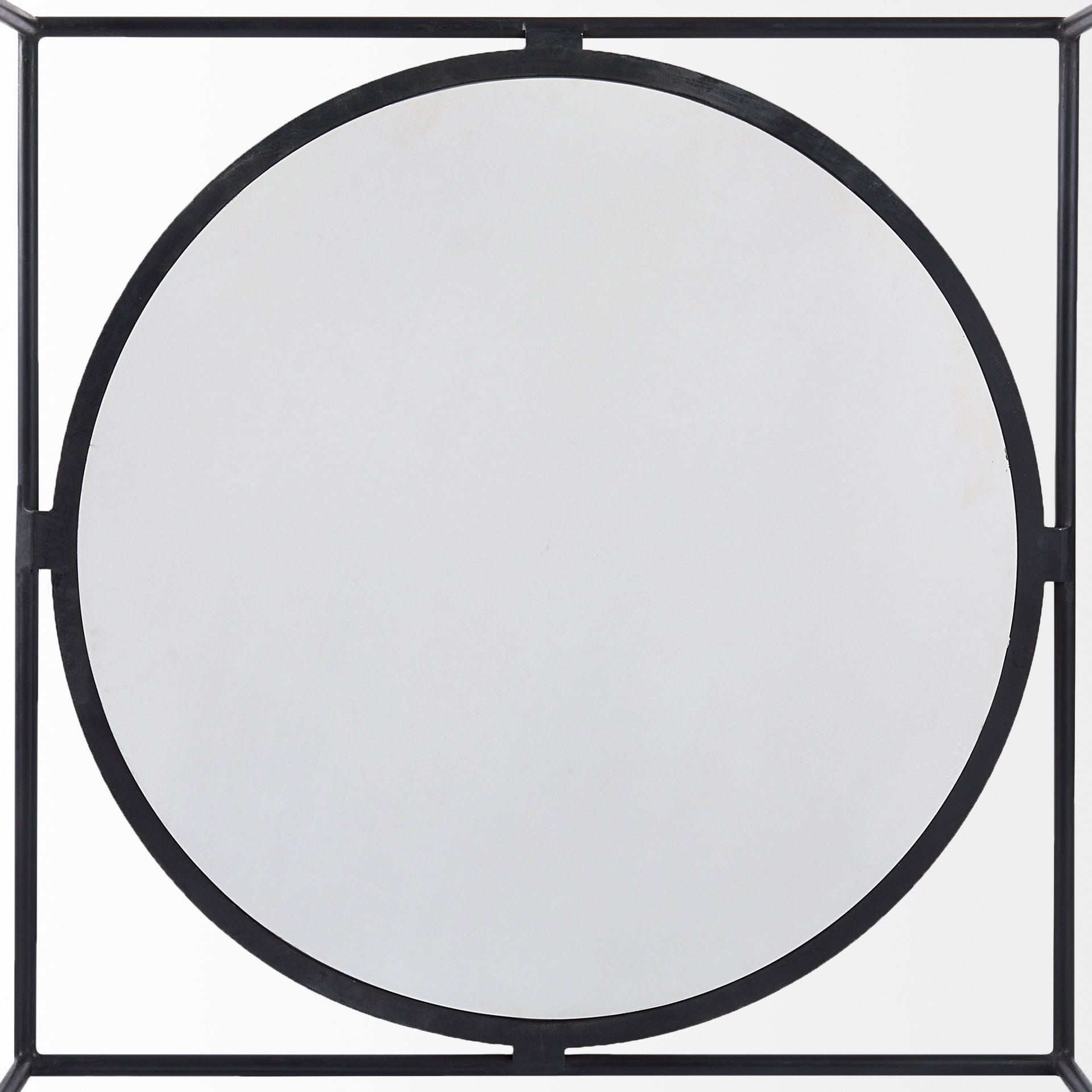 Austen 36L x 36W x 14.5H Round White Marble Top with Black Metal Frame Coffee Table, by Mercana, 36" length x 36" width x 14" height View 9