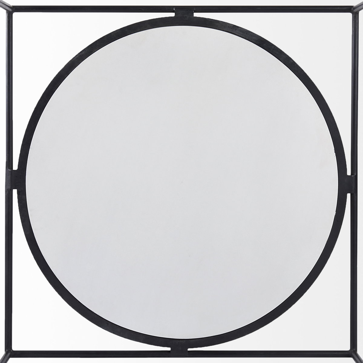 Austen 36L x 36W x 14.5H Round White Marble Top with Black Metal Frame Coffee Table, by Mercana, 36" length x 36" width x 14" height View 9