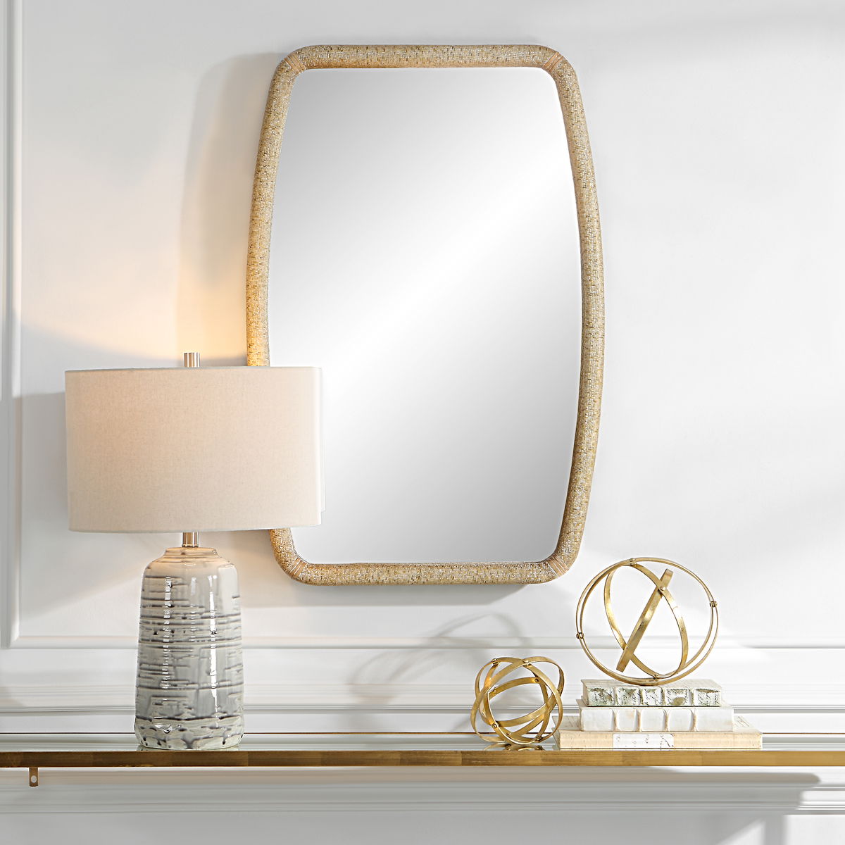 Tiki Rattan Mirror, by Uttermost, 23.75" width x 36.25" height x 1.75" depth View 8