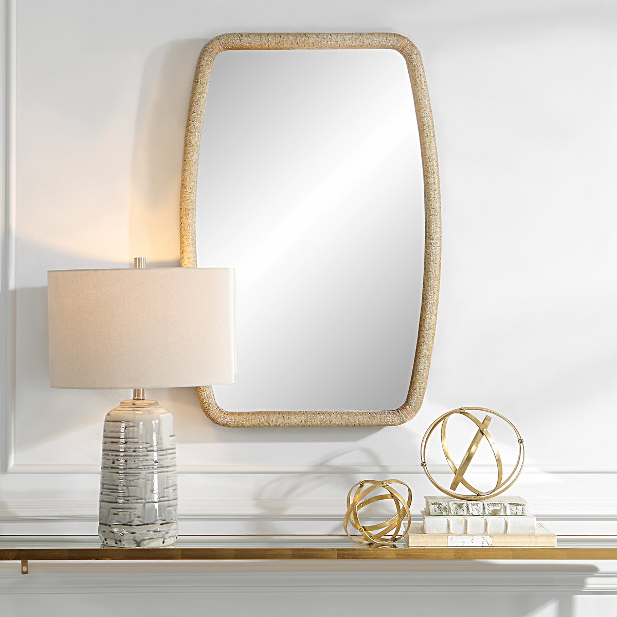 Tiki Rattan Mirror, by Uttermost, 23.75" width x 36.25" height x 1.75" depth View 8