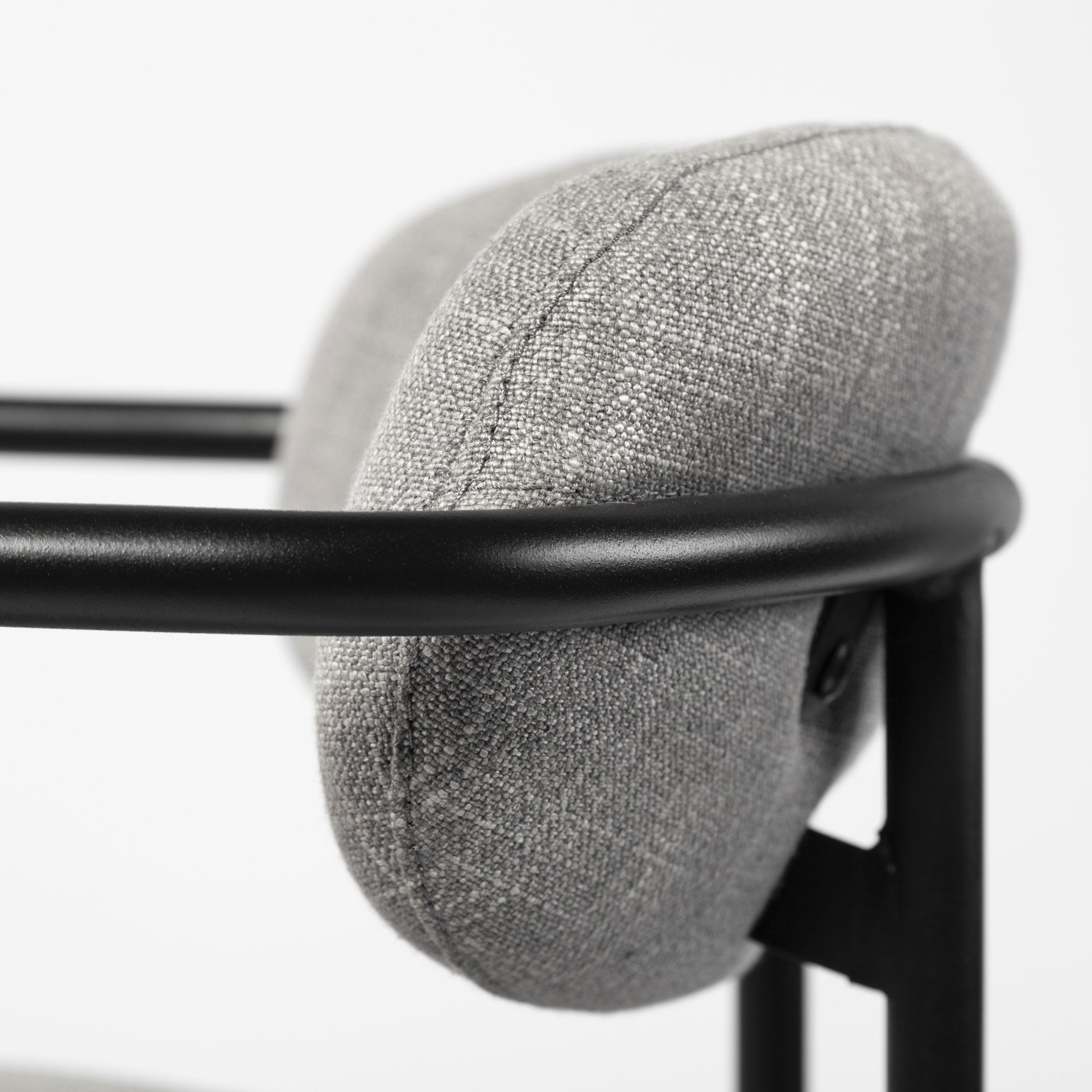Parker Gray Fabric Seat Black Metal Counter Stool large image 