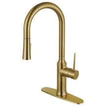 Online Designer Kitchen Kingston Brass New York Single-Handle Pull-Down Kitchen Faucet