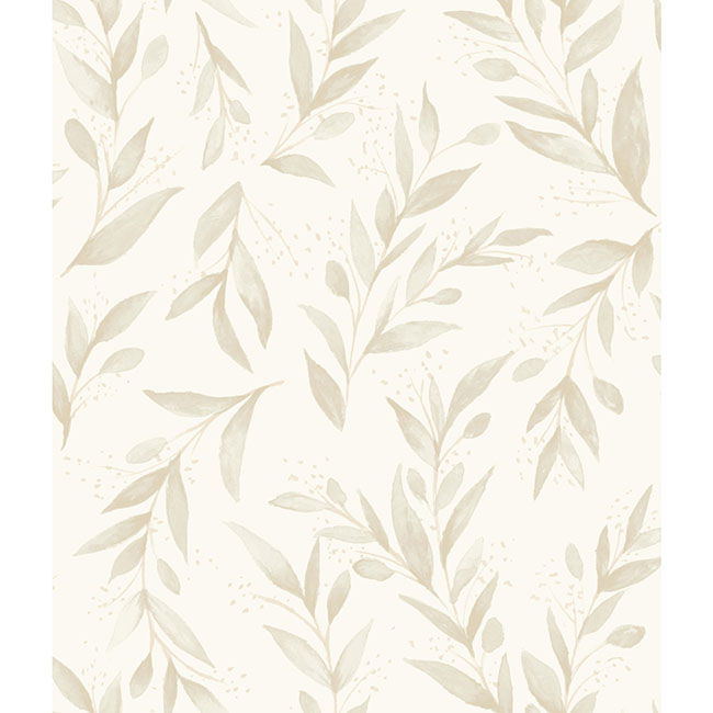 Olive Branch Beige Wallpaper large image 