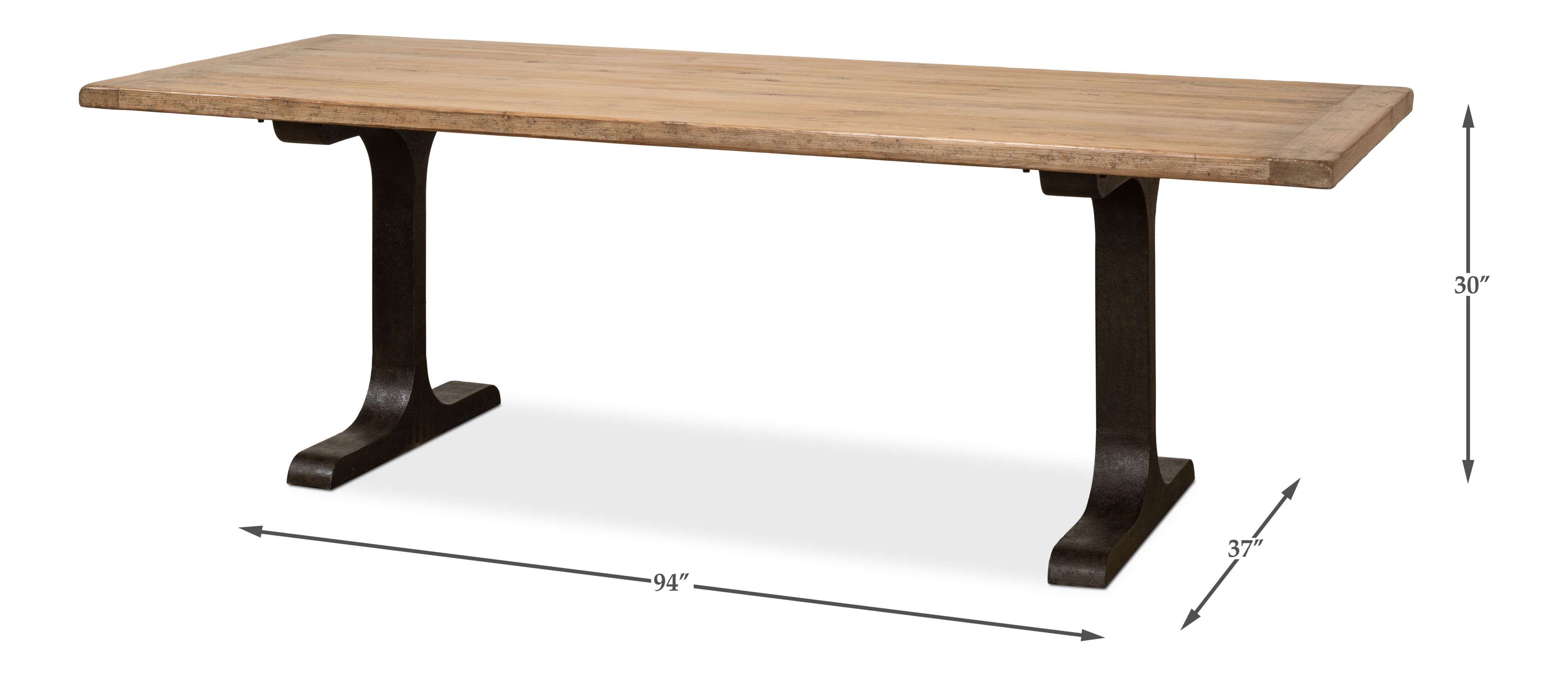 Decan Dining Table W/Iron Base large image 