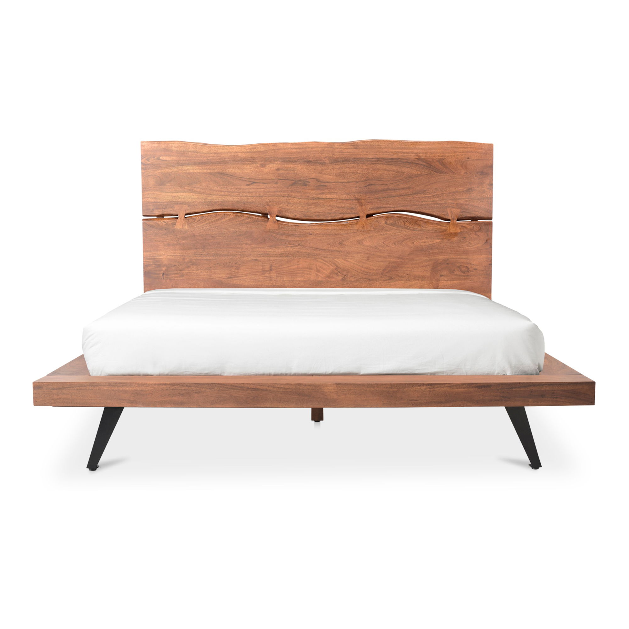 Madagascar Platform Bed Queen Brown, by Moe's Home, 75.25" width x 47" height x 91" depth View 1