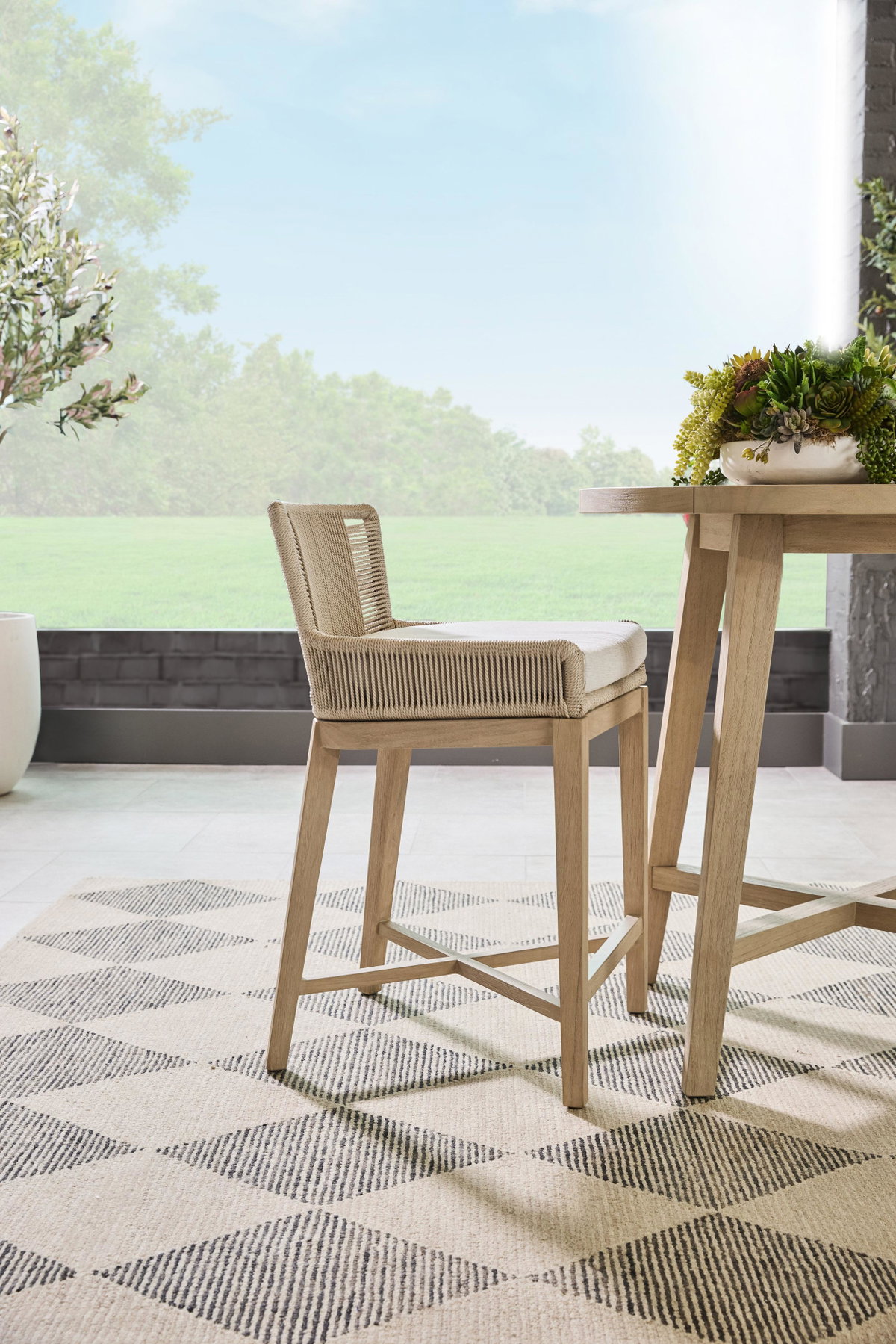 Carmel Outdoor 36' Round Counter Table, Dining Table by Essentials for Living, 36" width x 36" height x 36" depth View 10