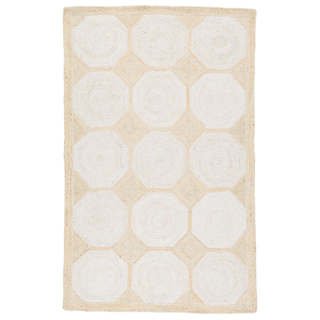 Fiorita Natural Geometric Light Beige/ White Area Rug large image 