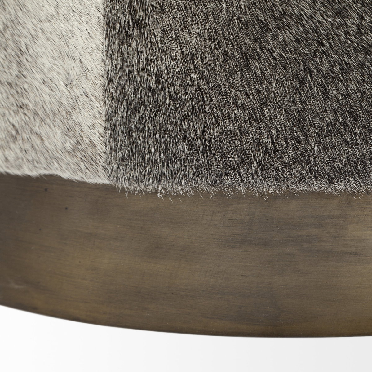 Zahavi I 23'H grey-toned hair-on-hide ottoman, by Mercana, 20" length x 20" width x 24" height View 11
