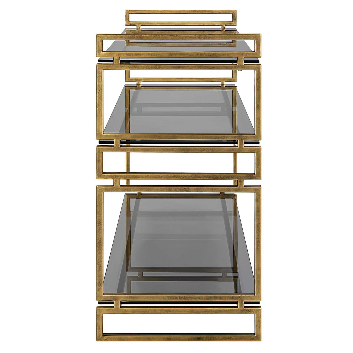 Stacked Up Gray Glass Console Table, by Uttermost, 40.25" width x 32.5" height x 16" depth View 6