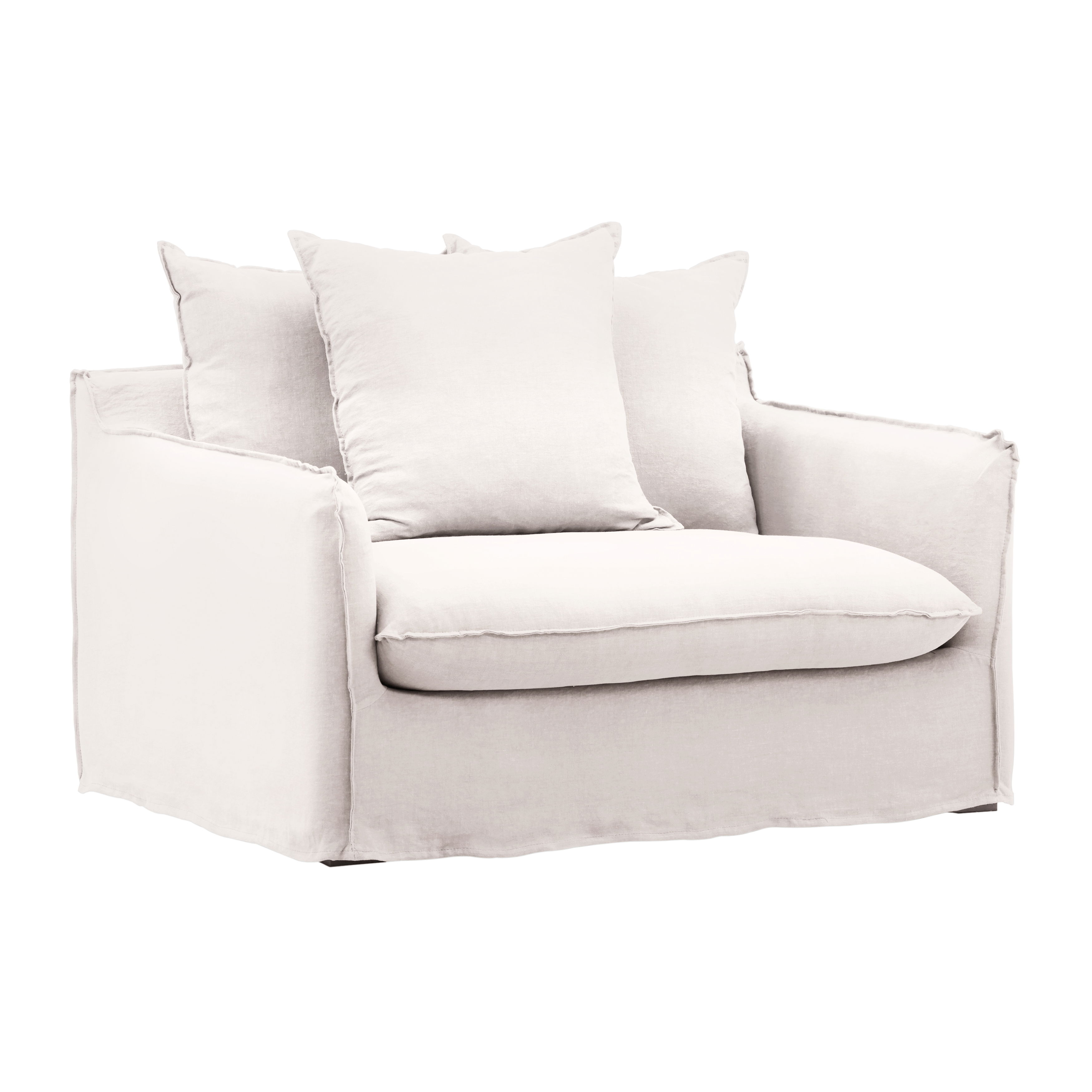 Vivian Sofa Chair Slipcover Natural large image 