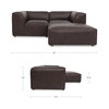 Form Nook Modular Sectional Espresso Brown, Sectional Sofa by Moe's Home, 81" width x 26" height x 71.5" depth thumbnail 9