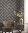 Dynastic Lattice Black Wallpaper, by York Wall, 33' length x 1'8.5" width x 0.02" depth thumbnail 2