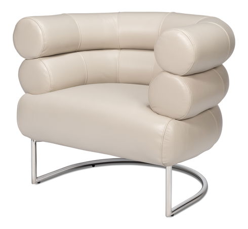 Rondo Occasional Leather Chair,White