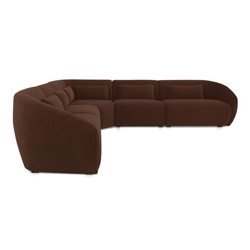 Amelia Classic L-shaped Modular Left Sectional Chestnut
