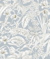 Orchid Conservatory Toile Blue & Taupe Wallpaper thumbnail 0