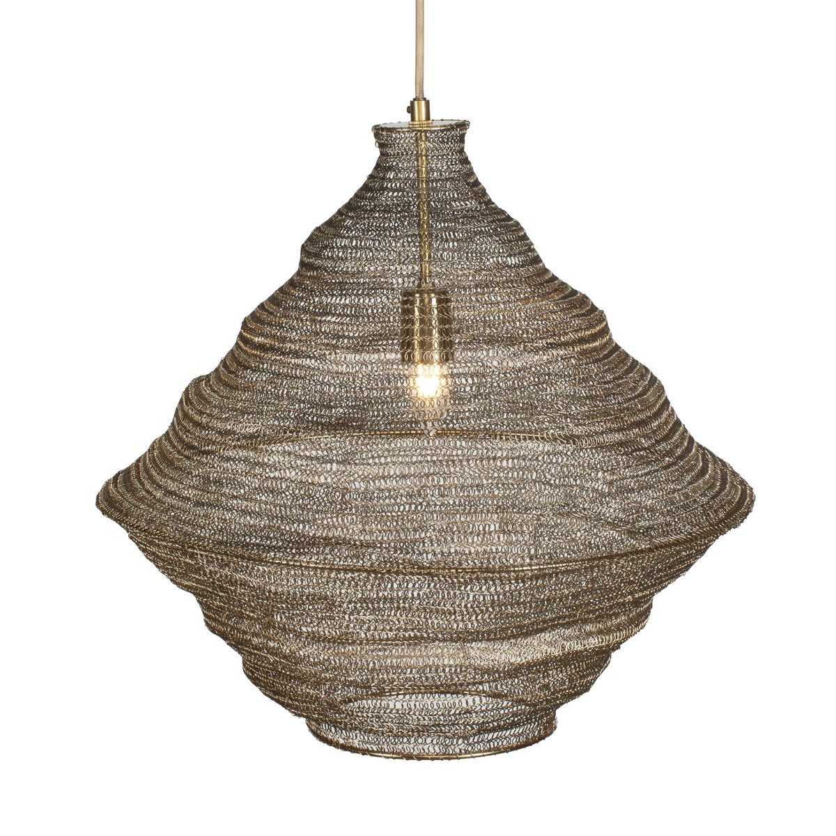 Sigh Woven Brass 1 Light Pendant, by Uttermost, 1'8" width x 1'8.6" height x 1'8" diameter x 1'8" depth View 8