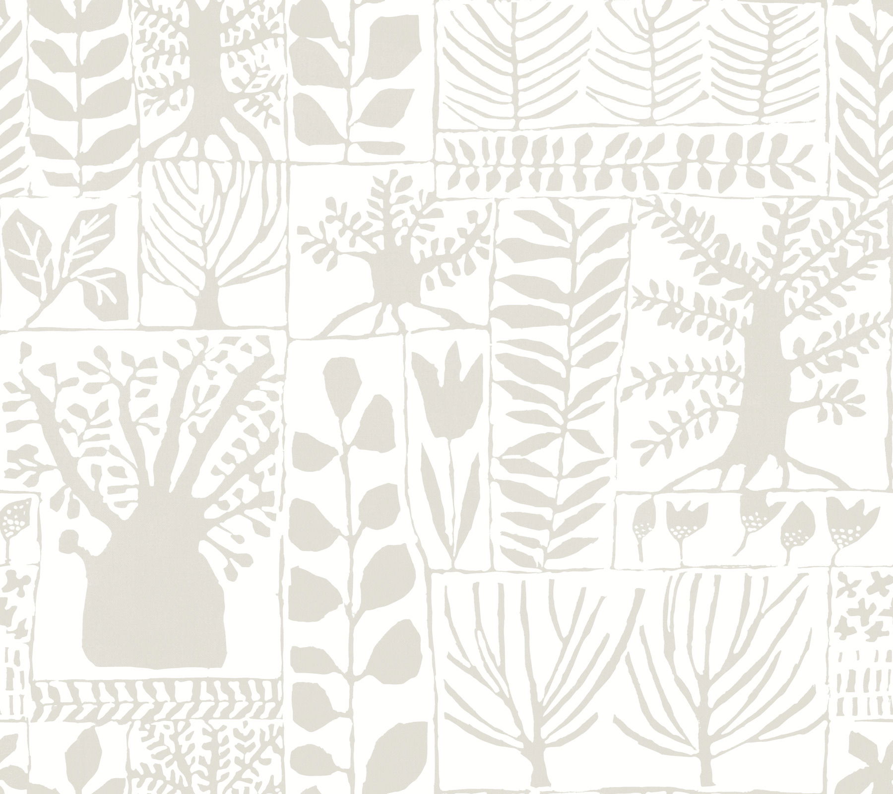 Primitive Trees White & Cream Wallpaper large image 
