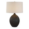 Levee Satin Black Table Lamp, by Uttermost, 18" width x 27" height x 18" depth thumbnail 1