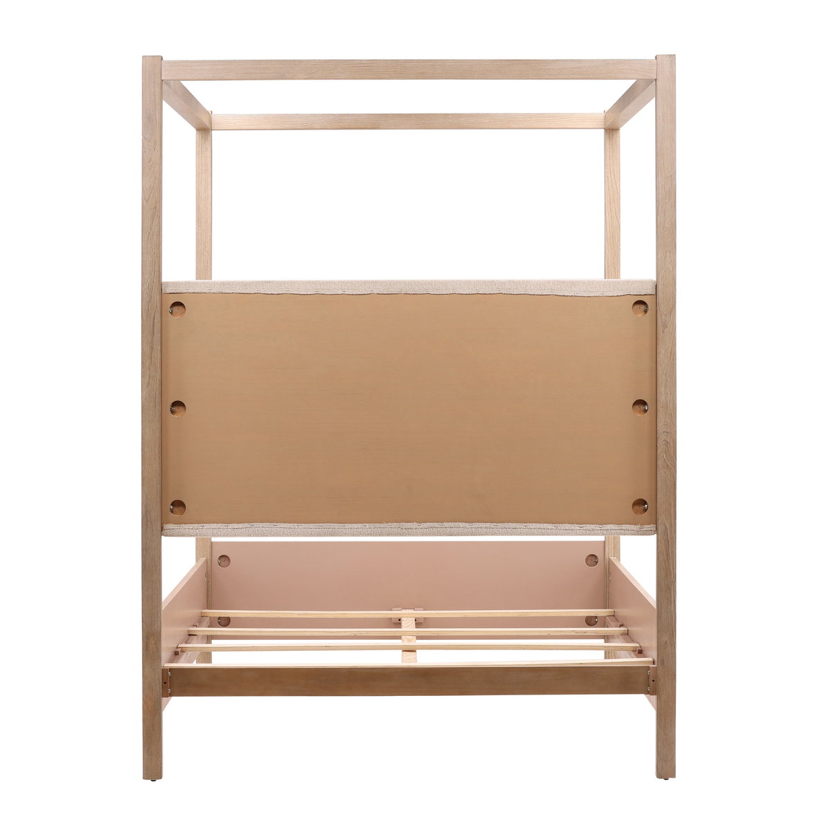 Emmalyn Bed Queen Light Warm Wash, by Dovetail, 64.5" width x 90" height x 85.6" depth View 5
