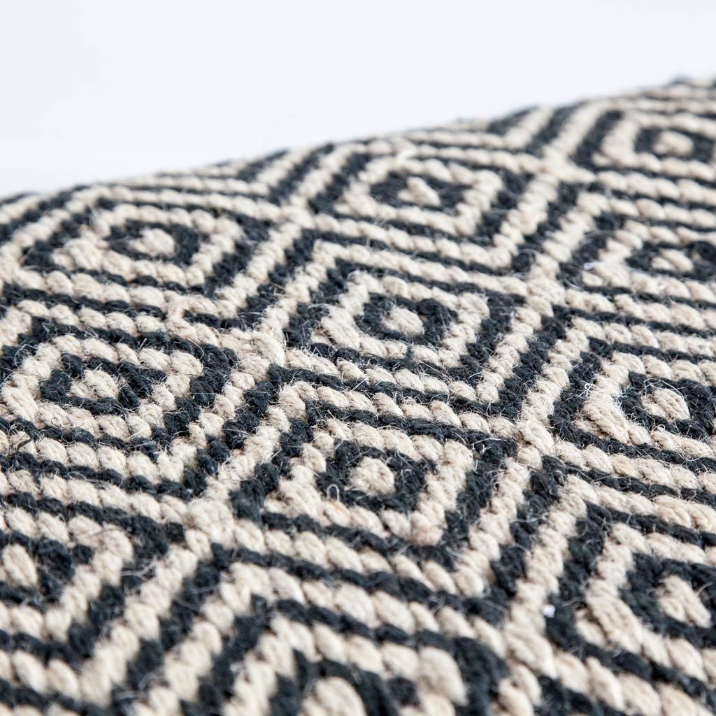 Denison 55L x 14.5W Black Beige Woven Cushion Top W Black Wood Base Accent Bench, Benche by Mercana, 55" length x 14.5" width x 19" height View 3