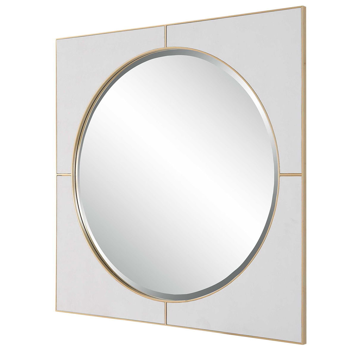 Cyprus White Square Mirror, by Uttermost, 40" width x 40" height x 1" depth View 5