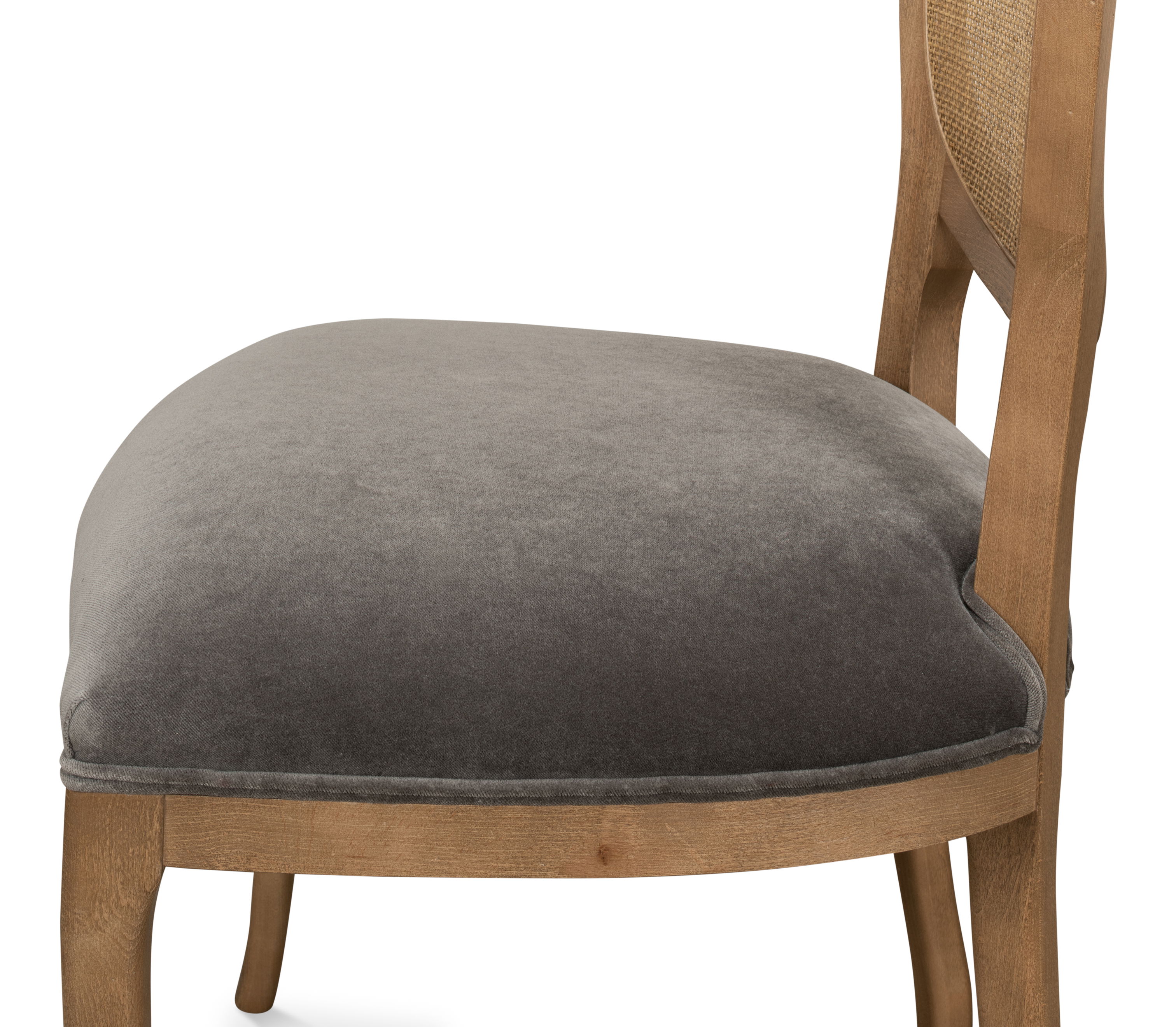 Oval Cane Back S/Chair, Drftwd,Charcoal, Dining Chair by Sarreid, 21" length x 24" width x 41" height View 7
