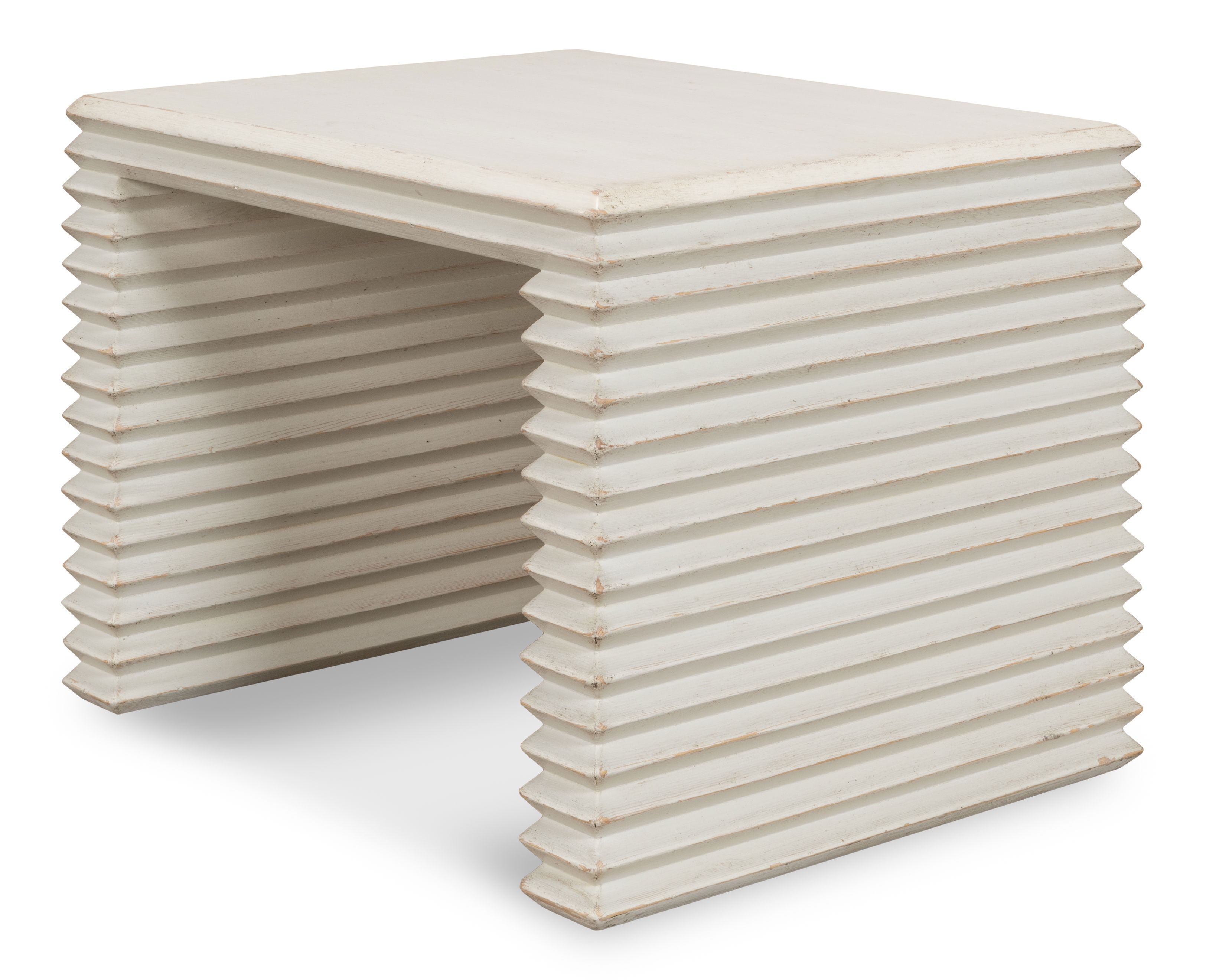 Stacked Stool, Antique White, Seating by Sarreid, 20" length x 16" width x 14" height View 8