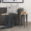 Jenna 22x22 Cream with Black Print Linen Square Decorative Pillow Cover, by Mercana, 22" length x 22" width x 0.2" height thumbnail 4