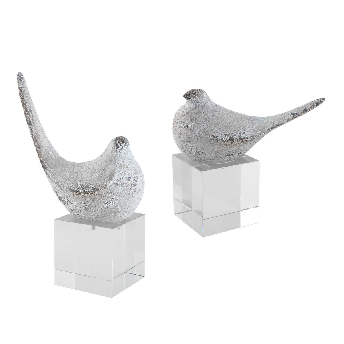 Better Together Bird Sculptures Set/2, Figurines & Statue by Uttermost, 3.87" width x 10.5" height x 7" depth View 1