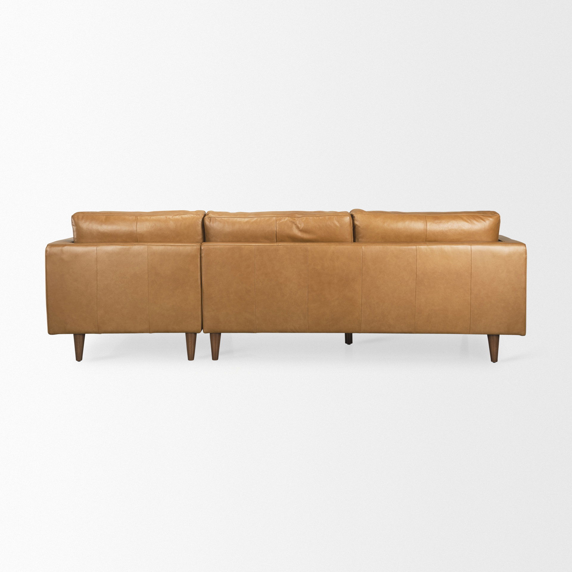 Elton 111.4L x 68.1W x 34.3H Tan Leather Right Chaise Sectional large image 
