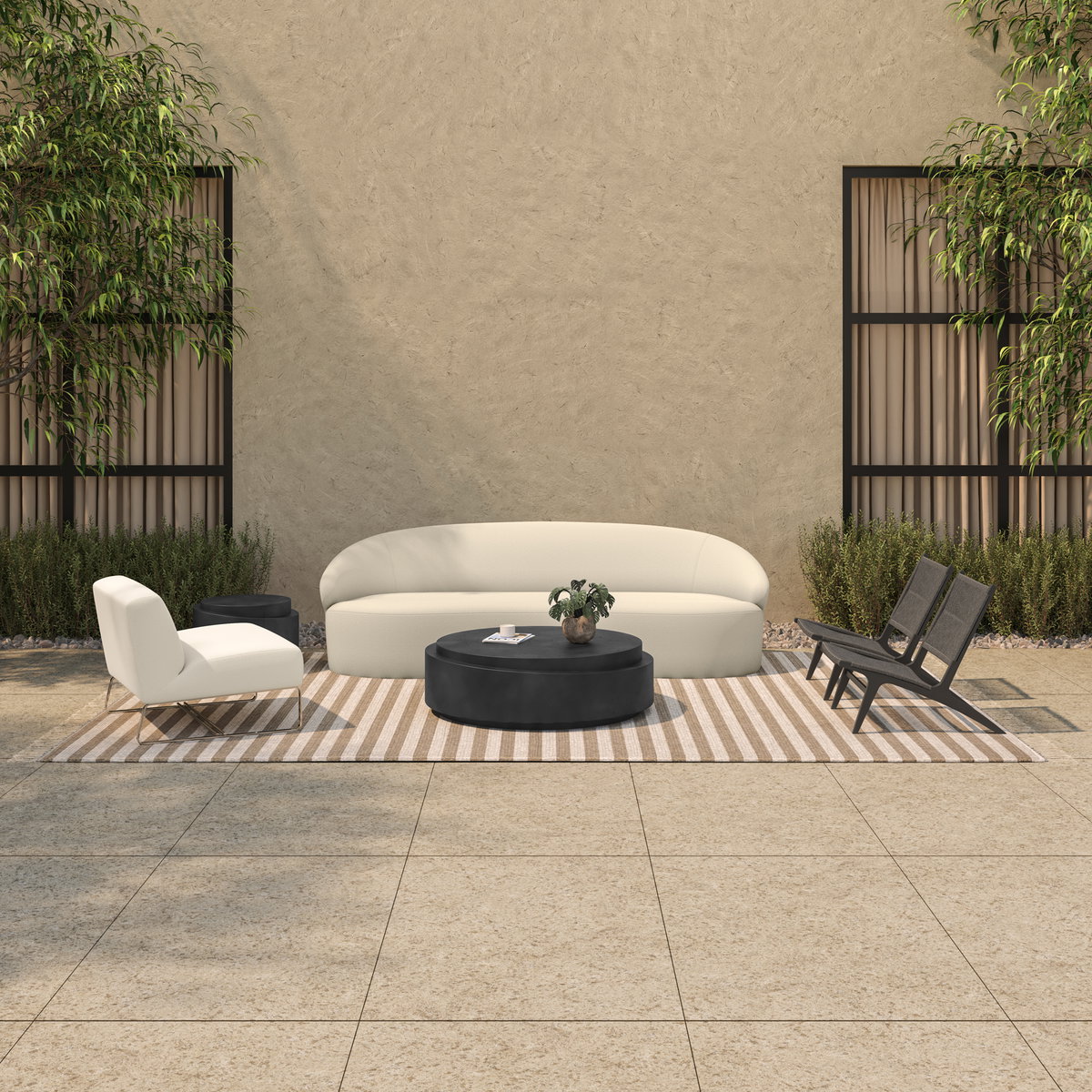 Cosmo Outdoor Coffee Table Black, Outdoor Table by Moe's Home, 4' width x 1'3" height x 4' depth View 9