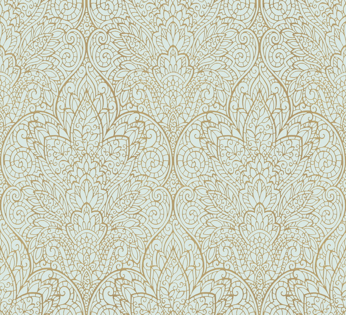 Paradise Blue Metallic Wallpaper, by York Wall, 33' length x 1'8.8" width x 0.02" depth