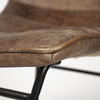 Meritt 37' Total Height Brown Leather Seat Black Metal Frame Stool thumbnail 7