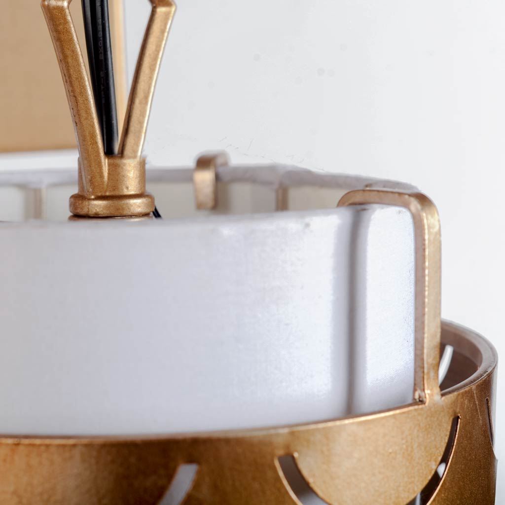 Brasseur IV 10.5x22 Gold Toned Metal Fish Scale Wall Sconce, by Mercana, 10.5" length x 7" width x 22" height View 4