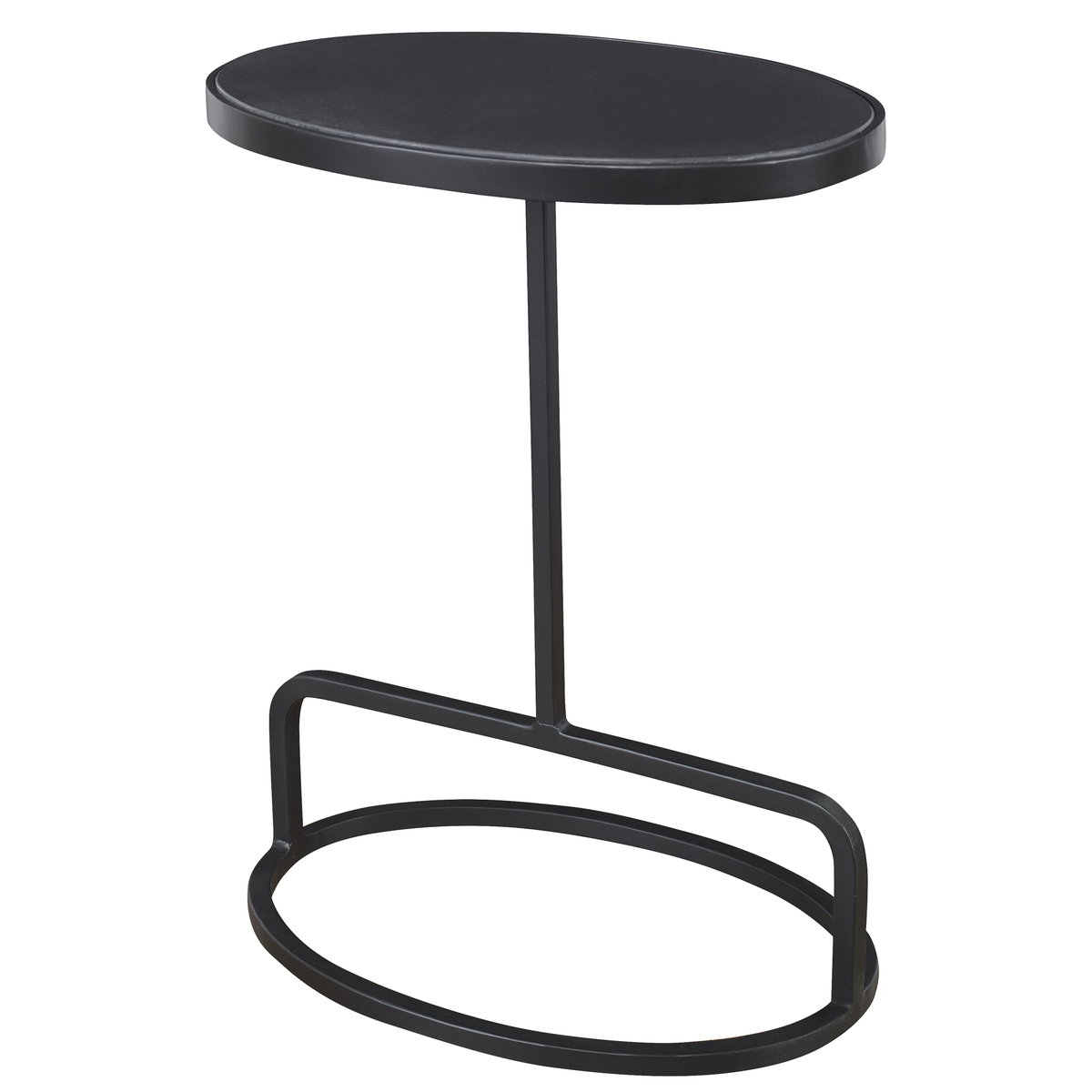 Jessenia Black Marble Accent Table, Furniture by Uttermost, 18" width x 23" height x 12" depth View 1