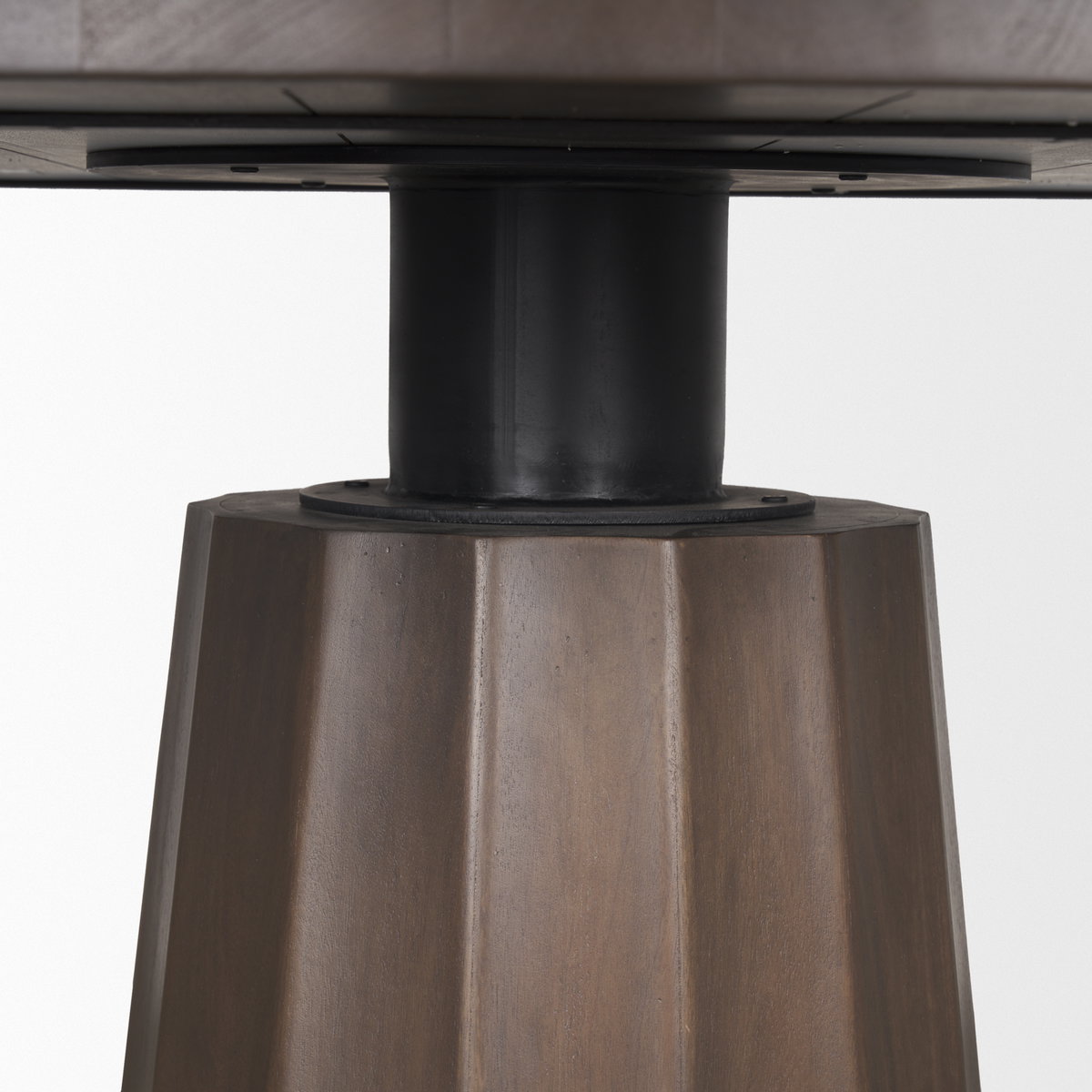 Swanson 60' Dark Brown Wood Round Pedestal Dining Table, by Mercana, 60" length x 60" width x 30" height View 10