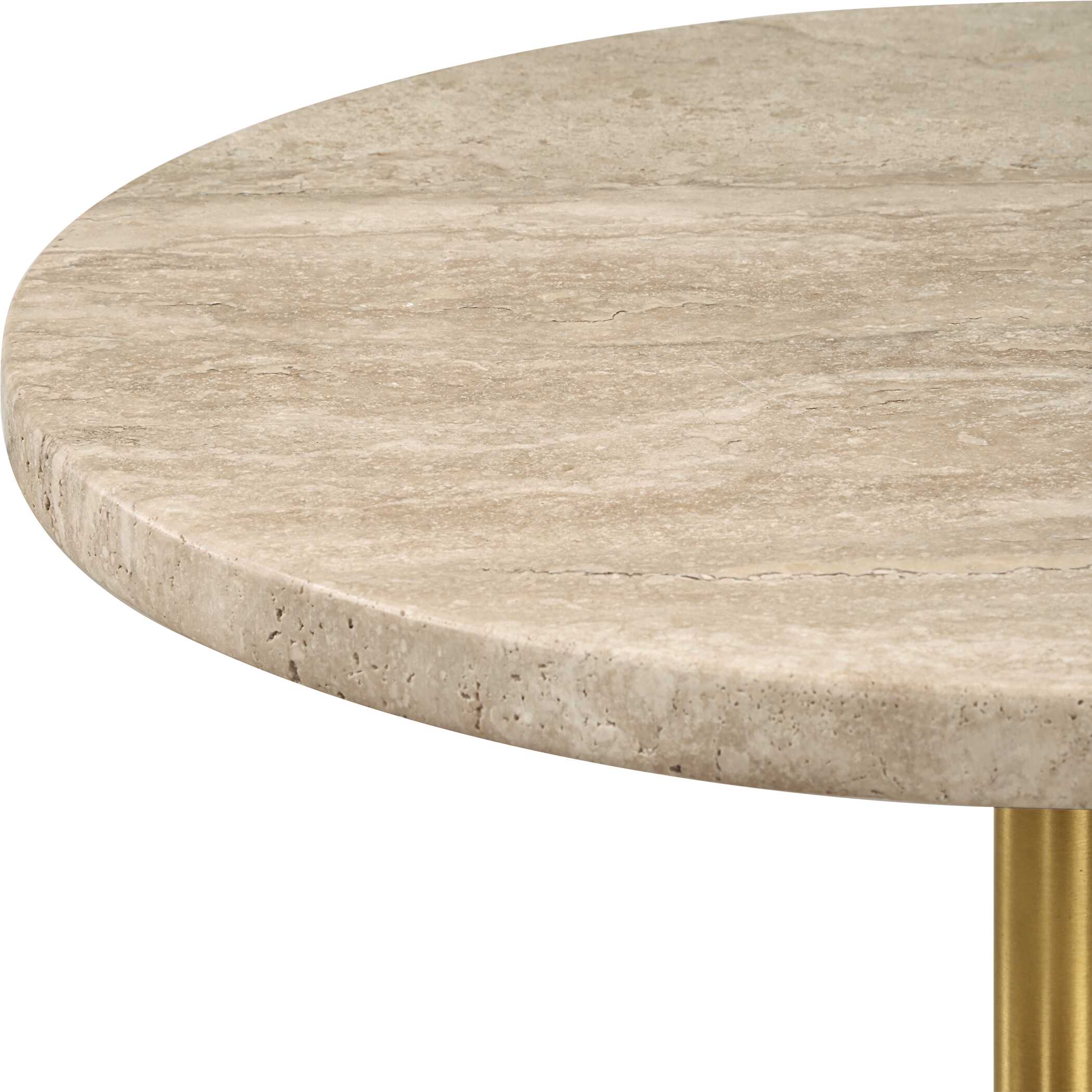 Malya Travertine Accent Table, Furniture by Uttermost, 14" width x 24" height x 14" depth View 5