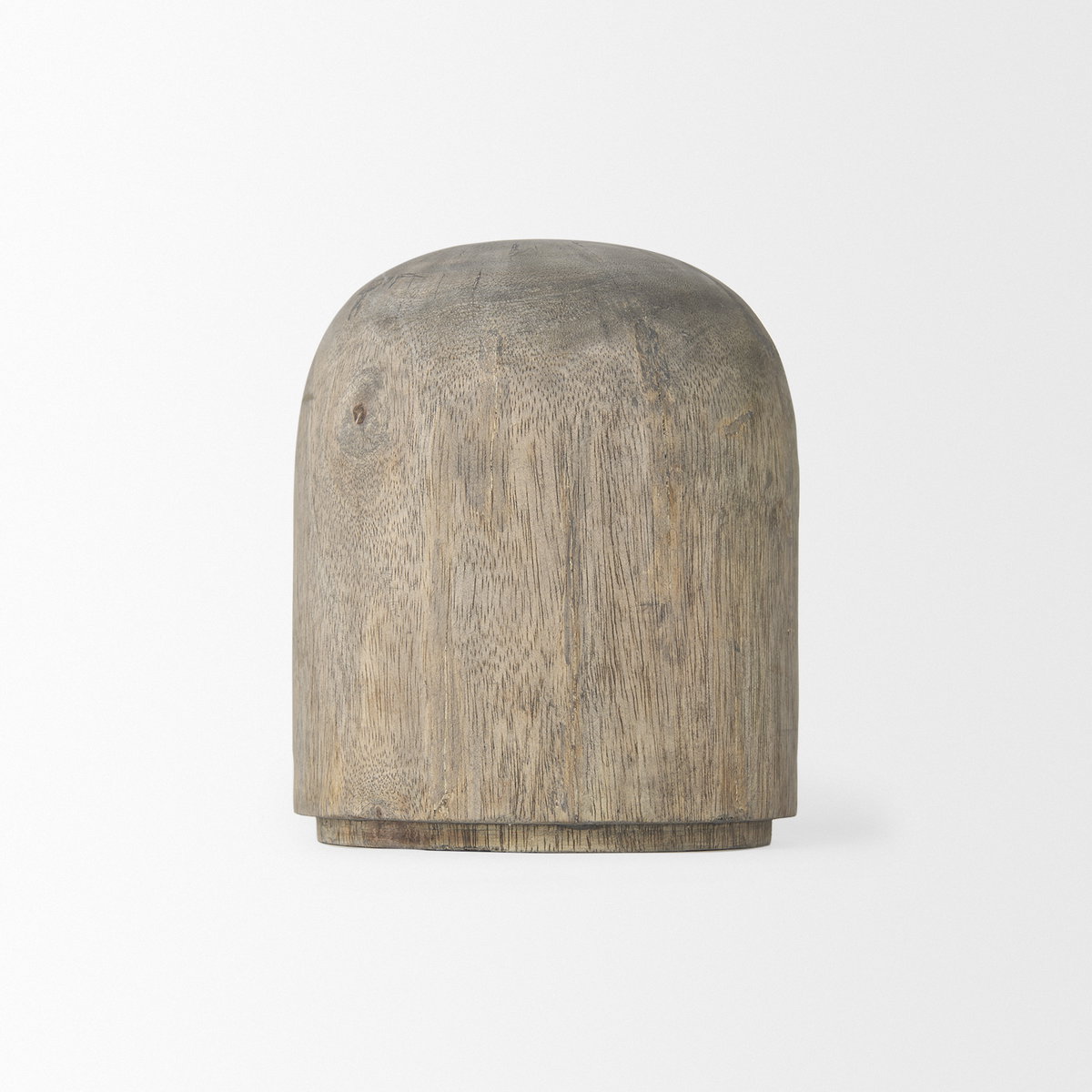 Knox Short Gray-Wash Wood Decorative Object, by Mercana, 6" length x 6" width x 7" height View 3