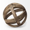 Tibik 8L x 8W Natural Wooden Orb, Decorative Object by Mercana, 8" length x 8" width x 8" height thumbnail 4