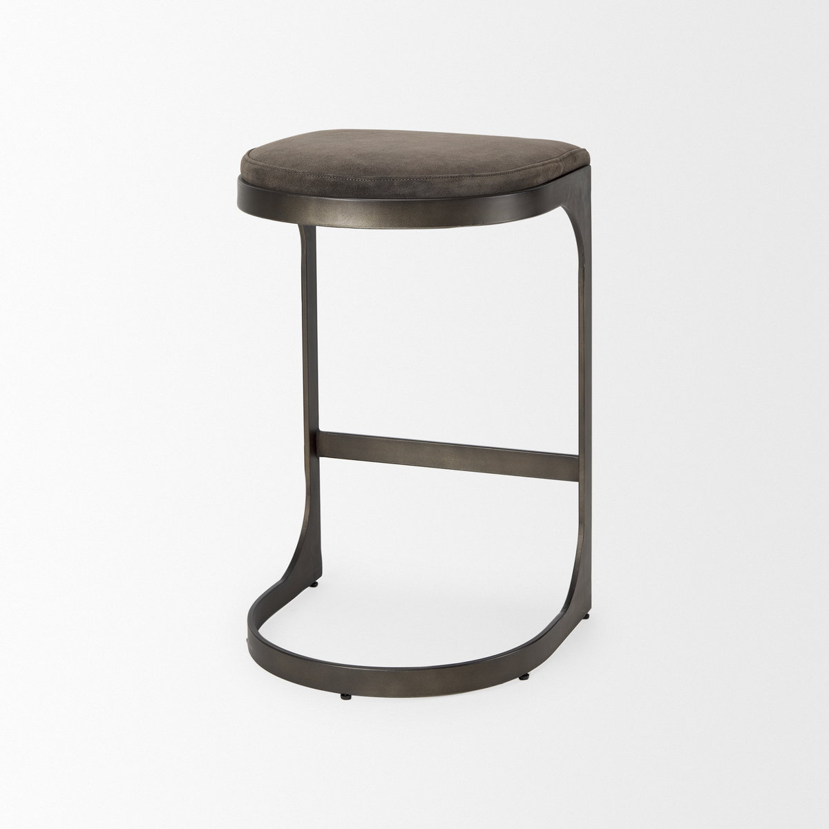 Tyson 17L x 18W x 28H Brown/Gray Suede with Metal Frame Counter Stool, Counter & Bar Stool by Mercana, 17.25" length x 17.5" width x 28" height View 6