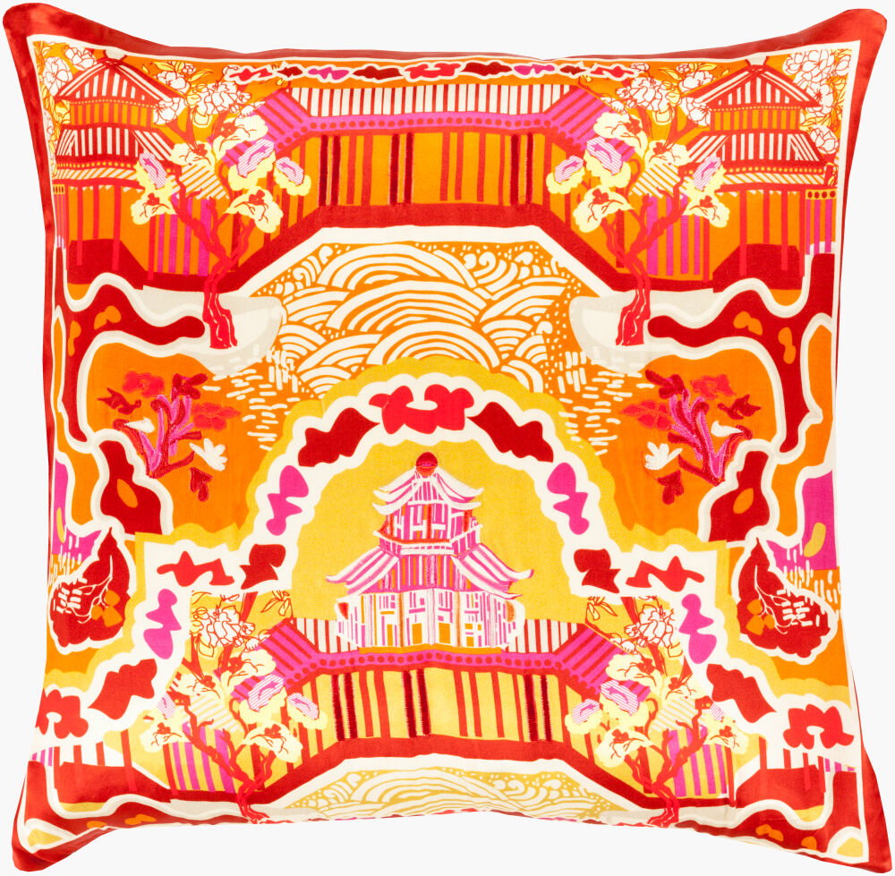 Geisha Accent Pillow Poly, Decorative Pillow by Surya, 20" length x 20" width