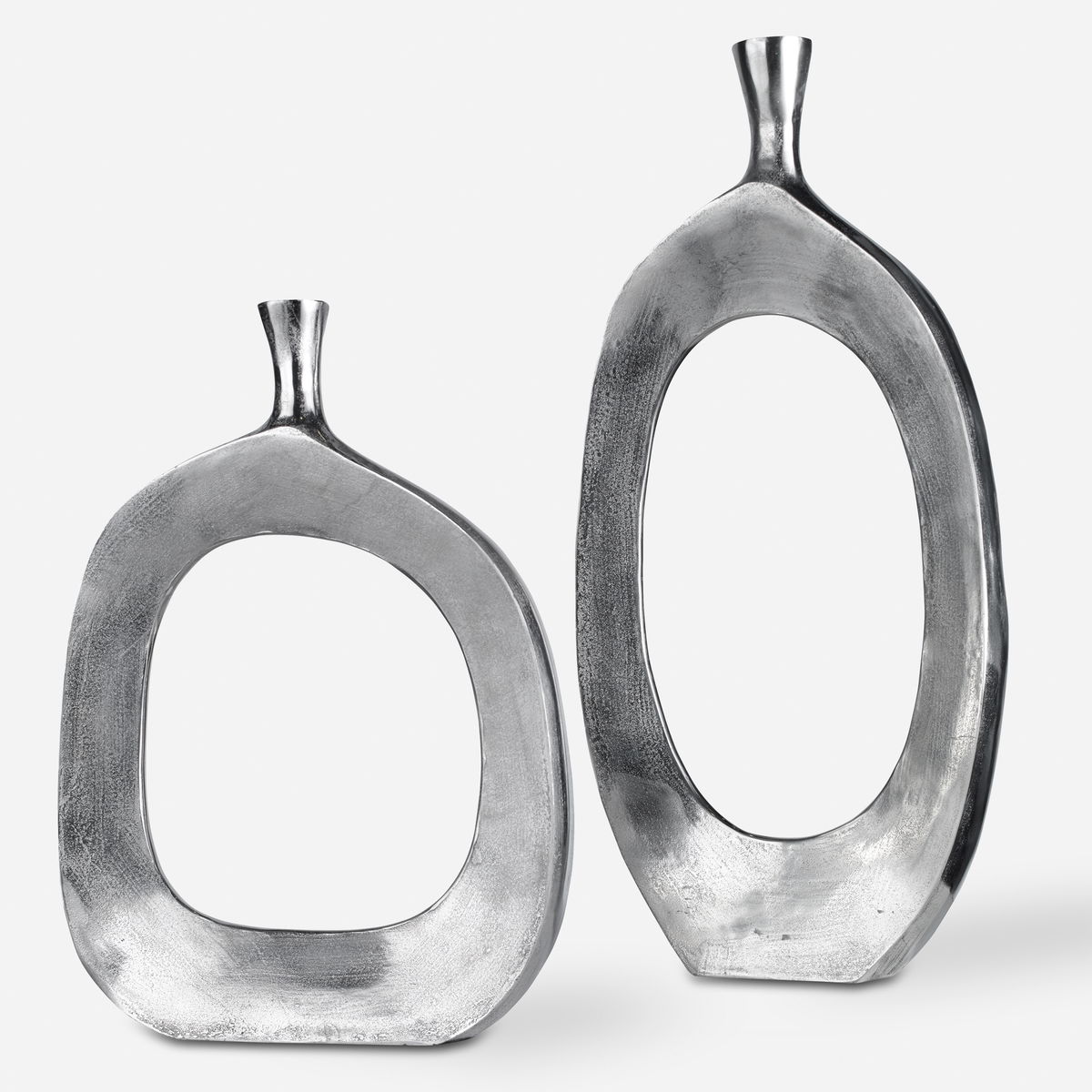 Cierra Aluminum Vases Set/2, by Uttermost, 14" width x 30" height x 4" depth View 1
