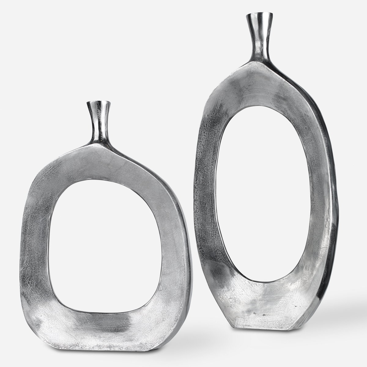 Cierra Aluminum Vases Set/2, by Uttermost, 14" width x 30" height x 4" depth View 1