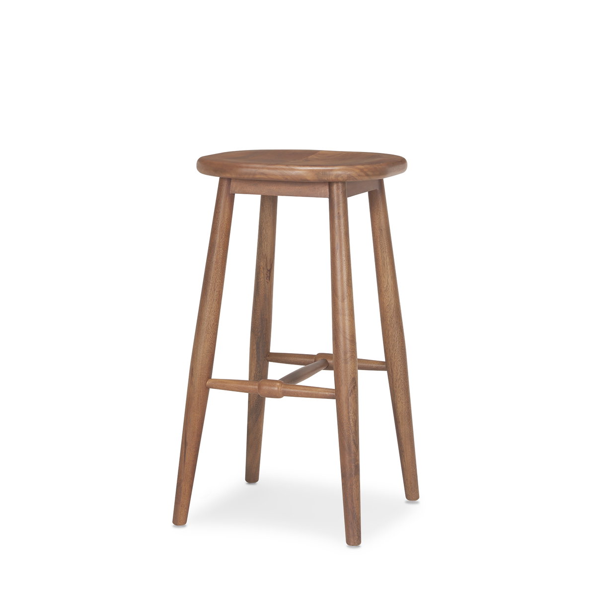 Ernest Backless 30in Seat Bar Stool | Medium Brown, Counter & Bar Stool by Mercana, 16.5" length x 16.5" width x 30" height View 1