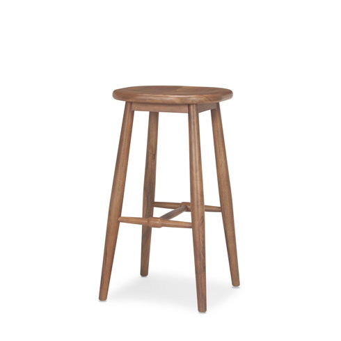 Ernest Backless 30in Seat Bar Stool | Medium Brown